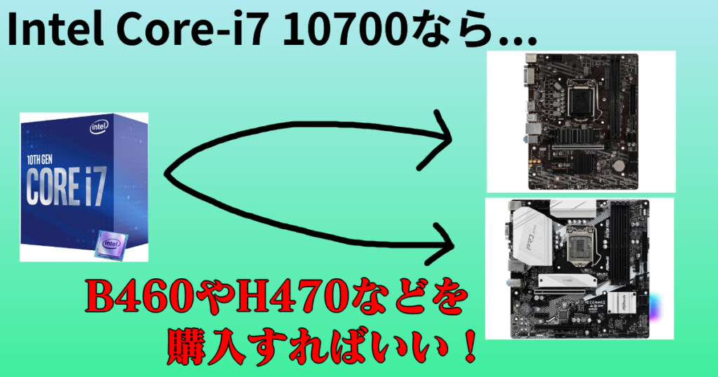 intel core-i7 10700ならB460やH470